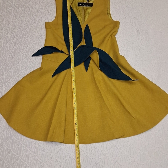 Ina Yellow and Blue Mini Dress Size M L - Picture 7 of 16